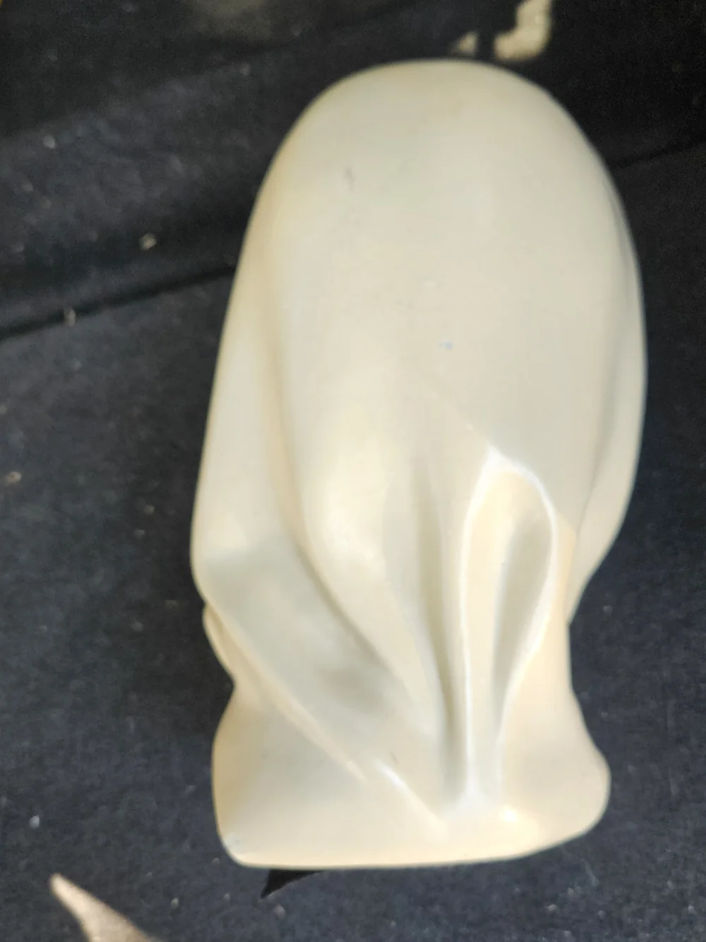 Vintage 1950's Chalkware Bust with Cream Headscarf and Brown Complexion Marwal
